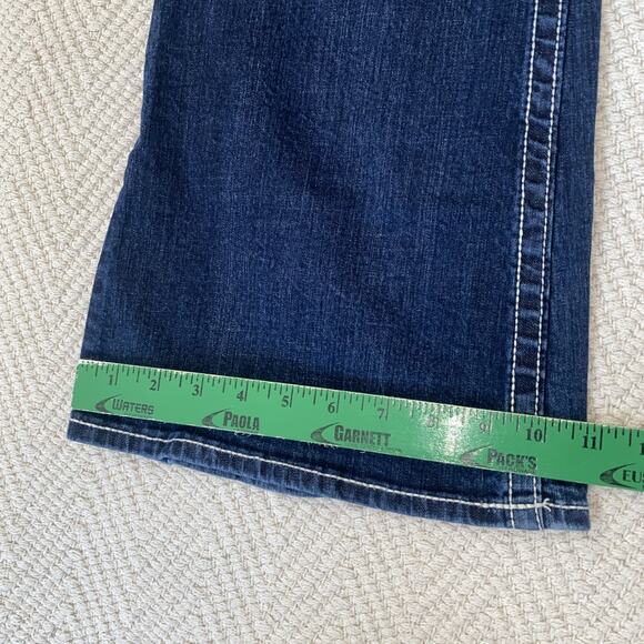 VIGOSS Chelsea Flare Jeans Women Size 16 Bootcut Denim Blue Western Bling - Picture 3 of 13